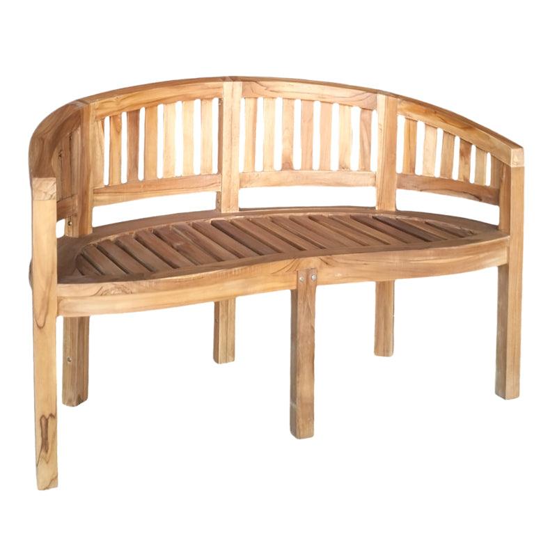 Καναπές διθέσιος Coren  φυσικό teak ξύλο 130x61x87εκ - Pakobazaar