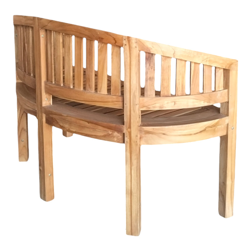 Καναπές διθέσιος Coren  φυσικό teak ξύλο 130x61x87εκ - Pakobazaar