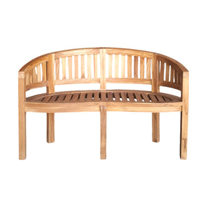 Καναπές διθέσιος Coren  φυσικό teak ξύλο 130x61x87εκ - Pakobazaar