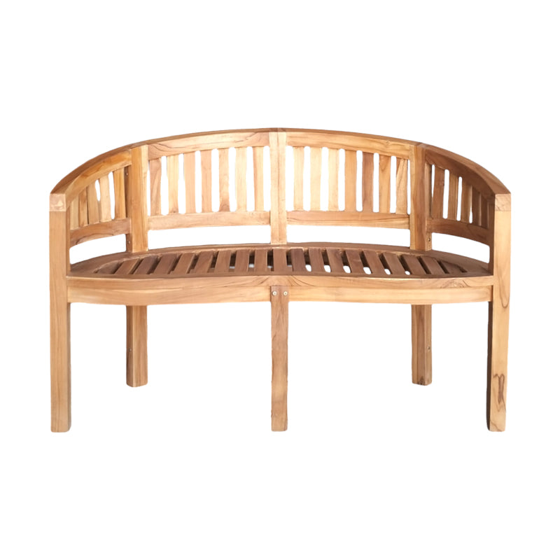 Καναπές διθέσιος Coren  φυσικό teak ξύλο 130x61x87εκ - Pakobazaar
