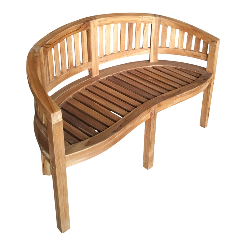 Καναπές διθέσιος Coren  φυσικό teak ξύλο 130x61x87εκ - Pakobazaar