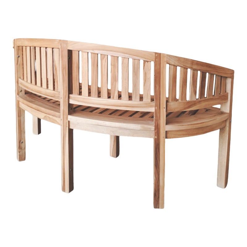 Καναπές τριθέσιος Coren  φυσικό teak ξύλο 150x61x87εκ - Pakobazaar
