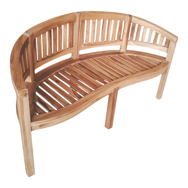 Καναπές τριθέσιος Coren  φυσικό teak ξύλο 150x61x87εκ - Pakobazaar