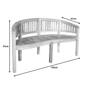 Καναπές τριθέσιος Coren  φυσικό teak ξύλο 150x61x87εκ - Pakobazaar