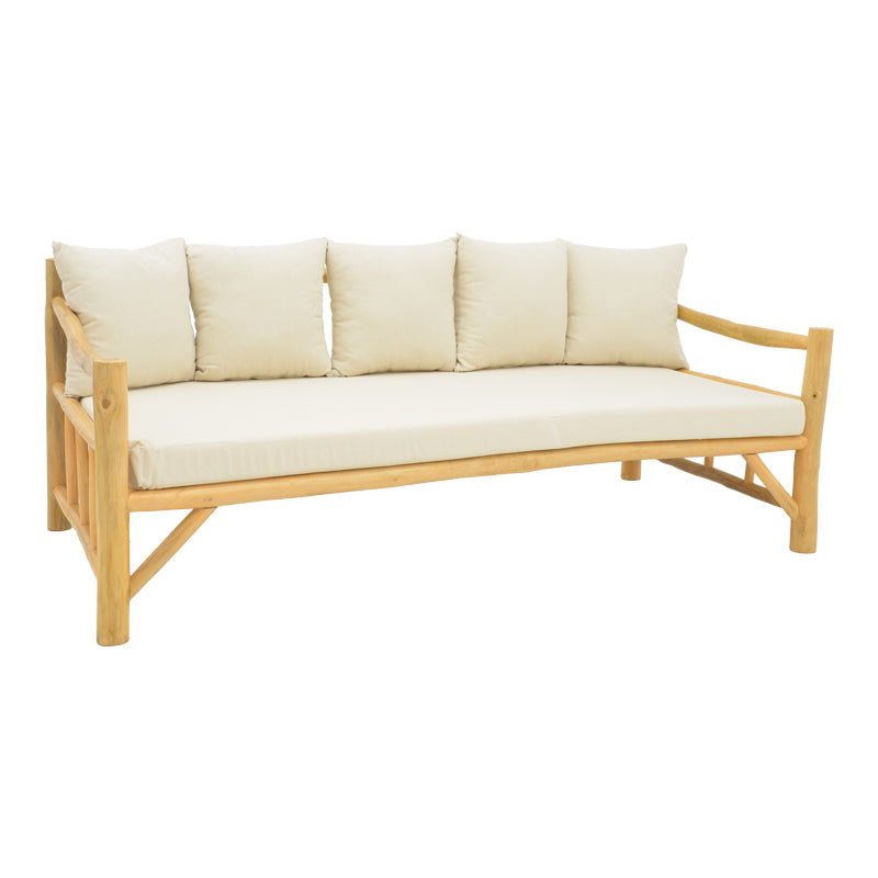 Καναπές Roziana  φυσικό teak ξύλο 210x100x80εκ - Pakobazaar