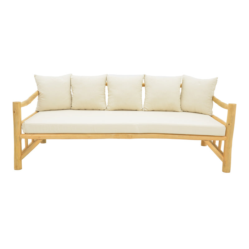 Καναπές Roziana  φυσικό teak ξύλο 210x100x80εκ - Pakobazaar