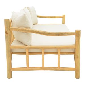 Καναπές Roziana  φυσικό teak ξύλο 210x100x80εκ - Pakobazaar