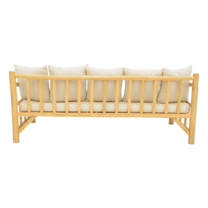 Καναπές Roziana  φυσικό teak ξύλο 210x100x80εκ - Pakobazaar