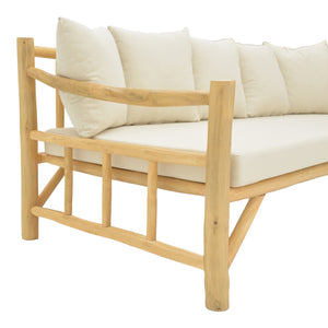 Καναπές Roziana  φυσικό teak ξύλο 210x100x80εκ - Pakobazaar