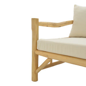 Καναπές Roziana  φυσικό teak ξύλο 210x100x80εκ - Pakobazaar