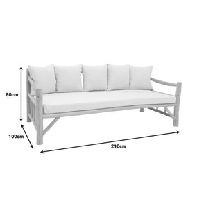 Καναπές Roziana  φυσικό teak ξύλο 210x100x80εκ - Pakobazaar