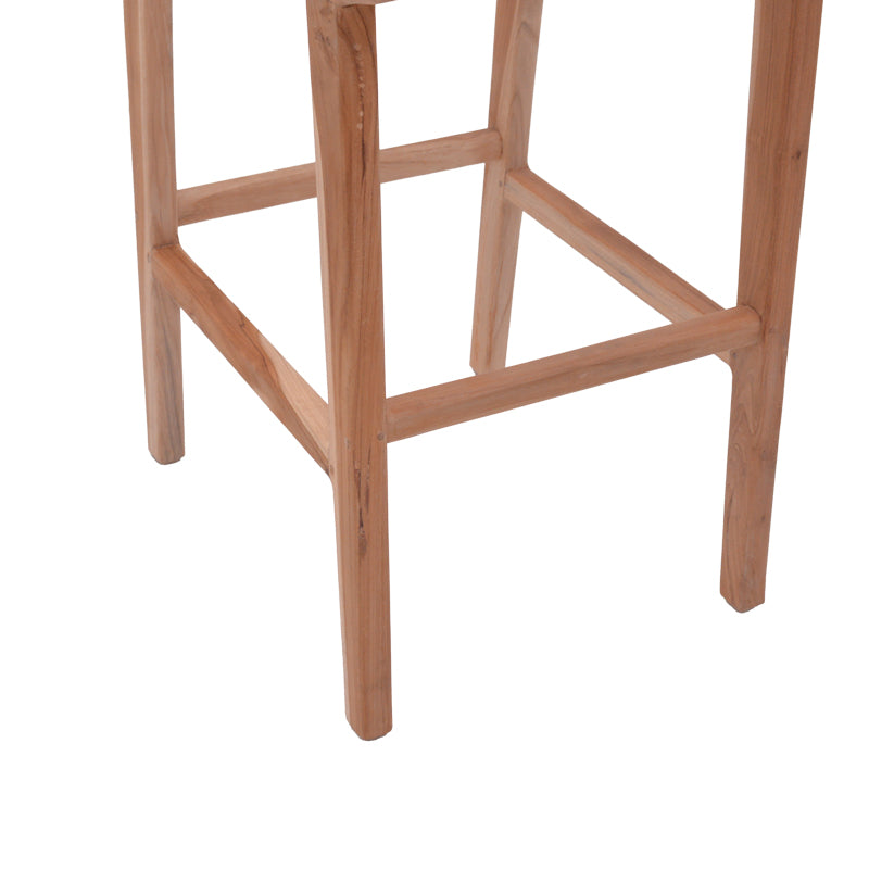 Σκαμπό μπαρ μεσαίου ύψους Sponze  teak ξύλο-φυσικό rattan σε φυσική απόχρωση 40x47x89εκ - Pakobazaar