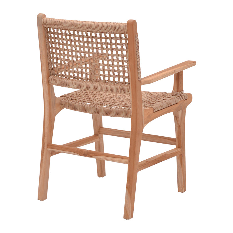 Πολυθρόνα Sponze  σκελετός teak ξύλο- pe σχοινί σε φυσική απόχρωση 54x60x86εκ - Image 4