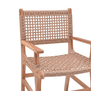 Πολυθρόνα Sponze  σκελετός teak ξύλο- pe σχοινί σε φυσική απόχρωση 54x60x86εκ - Image 8