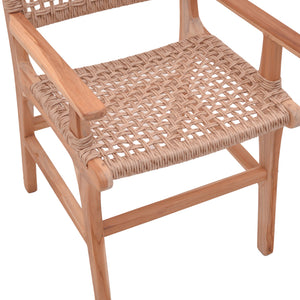 Πολυθρόνα Sponze  σκελετός teak ξύλο- pe σχοινί σε φυσική απόχρωση 54x60x86εκ - Image 9