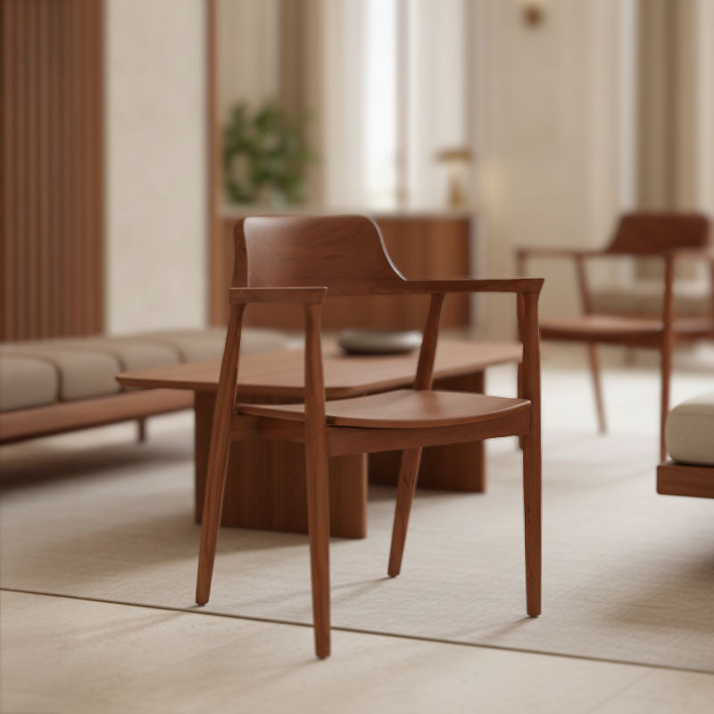 Πολυθρόνα Jambene  teak ξύλο σε καρυδί απόχρωση 57x54x79εκ - Image 2