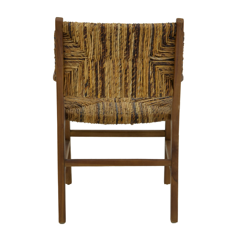 Πολυθρόνα Refane  φυσικό teak ξύλο-ψάθα 55x60x85εκ - Pakobazaar