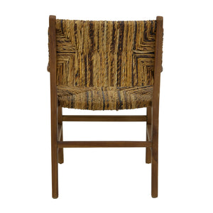 Πολυθρόνα Refane  φυσικό teak ξύλο-ψάθα 55x60x85εκ - Pakobazaar
