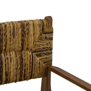 Πολυθρόνα Refane  φυσικό teak ξύλο-ψάθα 55x60x85εκ - Pakobazaar