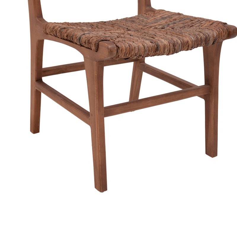 Καρέκλα Refane  σκελετός teak ξύλο με ψάθα σε καρυδί απόχρωση 50x58x85εκ - Pakobazaar