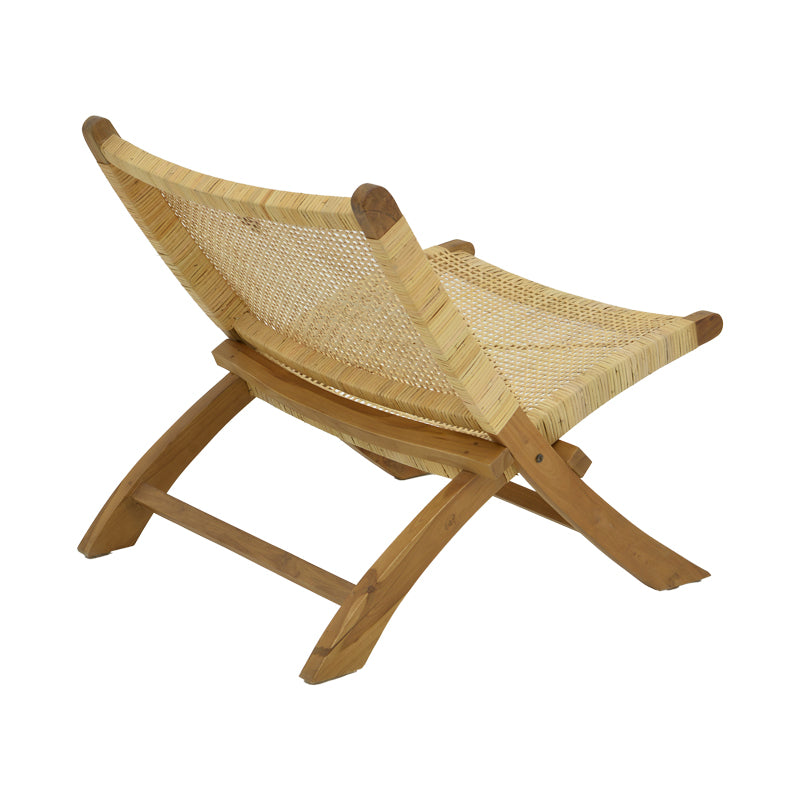 Πολυθρόνα Jerenze  φυσικό teak ξύλο-φυσικό rattan 65x78x68εκ - Pakobazaar