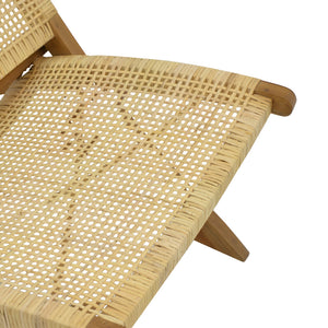 Πολυθρόνα Jerenze  φυσικό teak ξύλο-φυσικό rattan 65x78x68εκ - Pakobazaar
