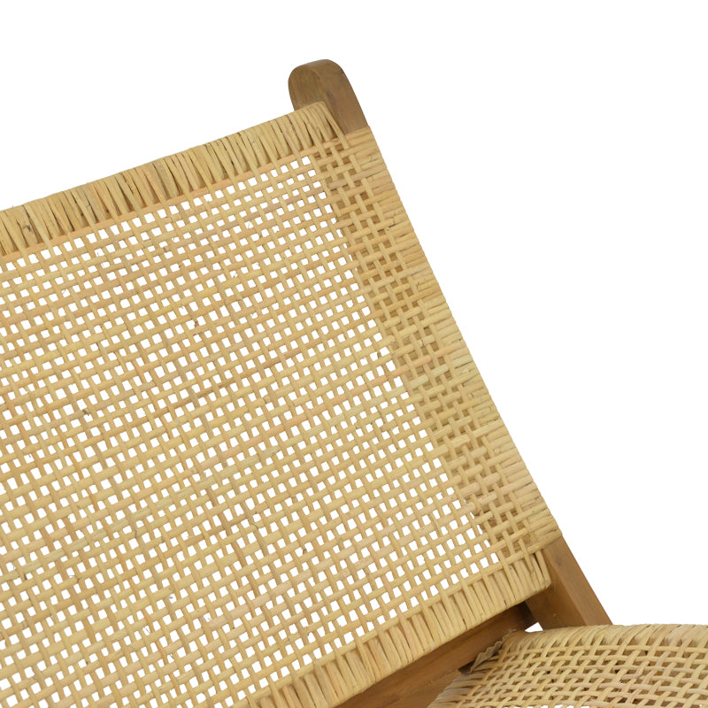 Πολυθρόνα Jerenze  φυσικό teak ξύλο-φυσικό rattan 65x78x68εκ - Pakobazaar