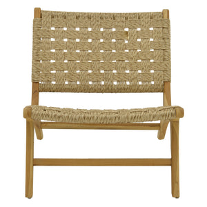 Πολυθρόνα Foldere  φυσικό teak ξύλο-pe σχοινί 65x78x68εκ - Pakobazaar