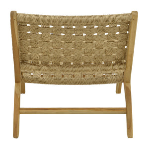 Πολυθρόνα Foldere  φυσικό teak ξύλο-pe σχοινί 65x78x68εκ - Pakobazaar