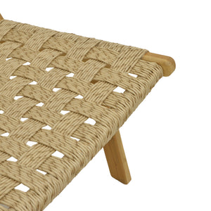 Πολυθρόνα Foldere  φυσικό teak ξύλο-pe σχοινί 65x78x68εκ - Pakobazaar