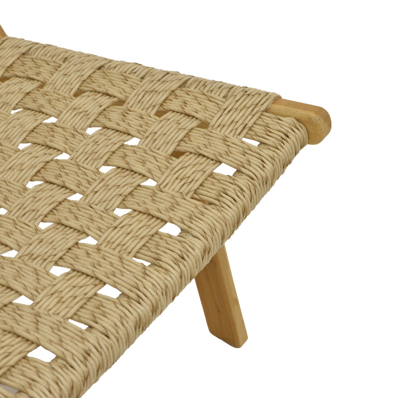 Πολυθρόνα Foldere  φυσικό teak ξύλο-pe σχοινί 65x78x68εκ - Pakobazaar