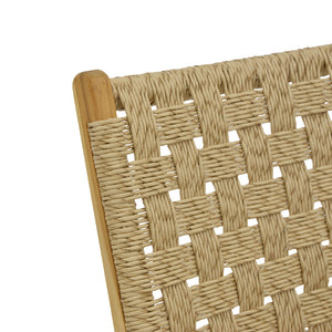 Πολυθρόνα Foldere  φυσικό teak ξύλο-pe σχοινί 65x78x68εκ - Pakobazaar