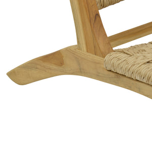 Πολυθρόνα Foldere  φυσικό teak ξύλο-pe σχοινί 65x78x68εκ - Pakobazaar