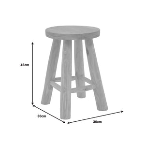 Σκαμπό Verenity  teak ξύλο σε φυσική απόχρωση Φ30x45εκ - Image 4