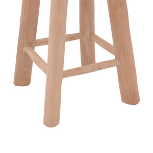 Σκαμπό Charloce  teak ξύλο σε φυσική απόχρωση Φ35x62εκ - Image 4