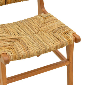 Καρέκλα Refane  σκελετός teak ξύλο με ψάθα σε φυσική απόχρωση 50x58x85εκ - Pakobazaar