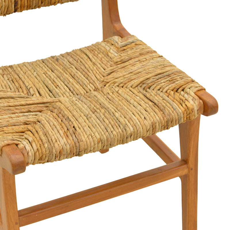 Καρέκλα Refane  σκελετός teak ξύλο με ψάθα σε φυσική απόχρωση 50x58x85εκ - Pakobazaar