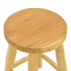 Σκαμπό Sega  teak ξύλο σε φυσική απόχρωση Φ30x45εκ