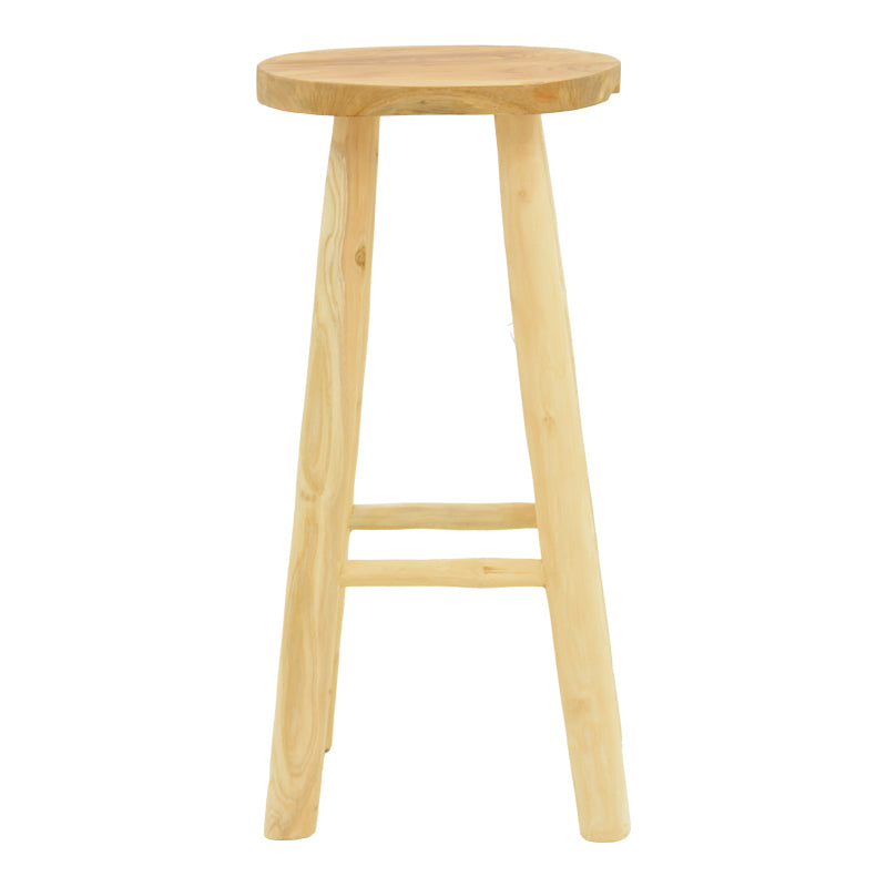 Σκαμπό μπαρ Nusiwo  teak ξύλο σε φυσική απόχρωση Φ35x70εκ - Pakobazaar