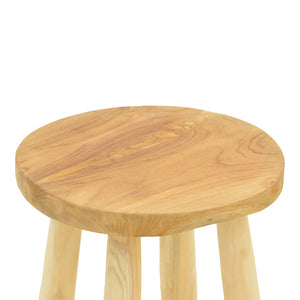 Σκαμπό μπαρ Nusiwo  teak ξύλο σε φυσική απόχρωση Φ35x70εκ - Pakobazaar
