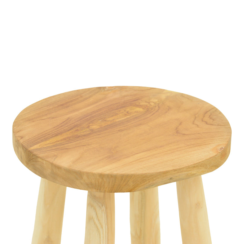 Σκαμπό μπαρ Nusiwo  teak ξύλο σε φυσική απόχρωση Φ35x70εκ - Pakobazaar