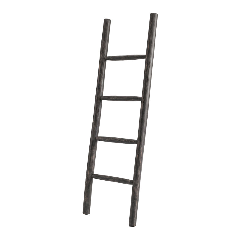 Σκάλα Morjeve  μαύρο teak ξύλο 45x6x150εκ - Pakobazaar