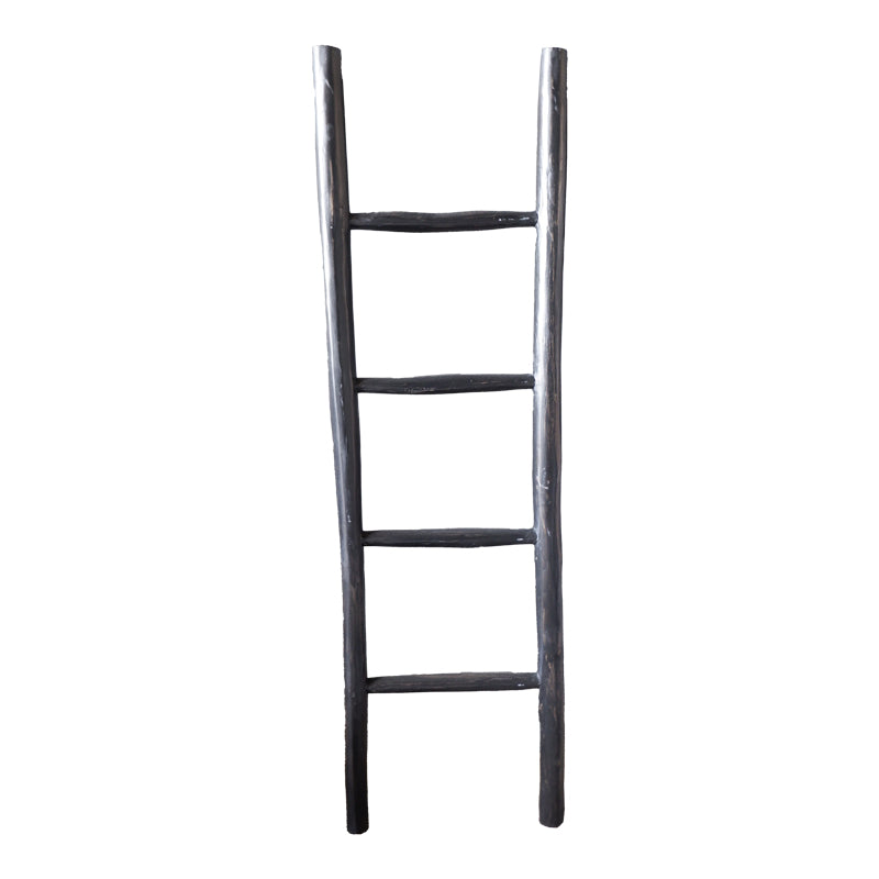 Σκάλα Morjeve  μαύρο teak ξύλο 45x6x150εκ - Pakobazaar