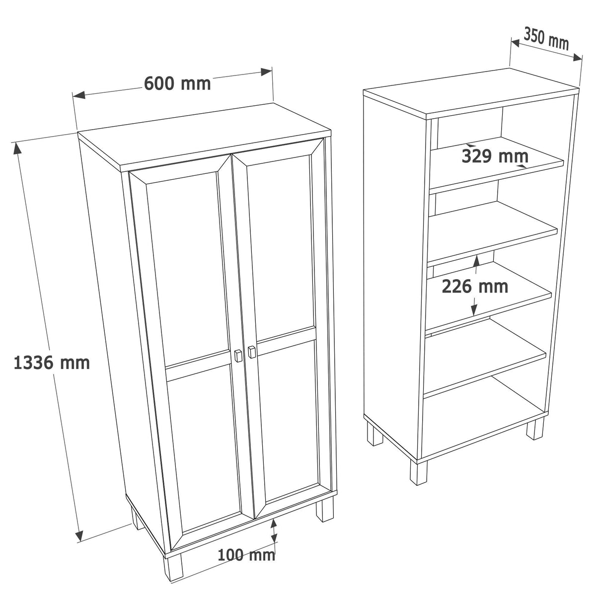 Στήλη Αποθήκευσης Antiparos Με Rattan Δρυς 60x35x133.6 εκ.