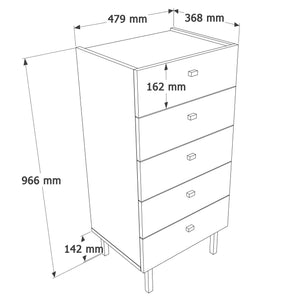 Συρταριέρα Skalochori Άμμου - Δρυς 47.9x36.8x96.6 εκ. Μελαμίνης - Pakobazaar