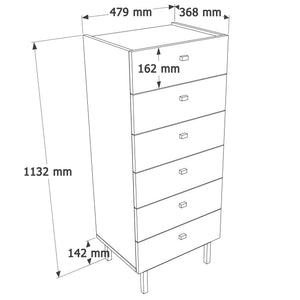 Συρταριέρα Skalochori Λευκό 47.9x36.8x113.2 εκ. Μελαμίνης