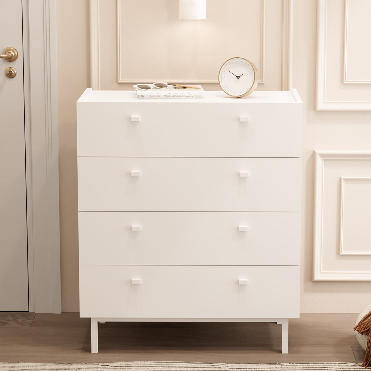 Συρταριέρα Skalochori Λευκό 80x41.8x93.1 εκ. Μελαμίνης - Pakobazaar