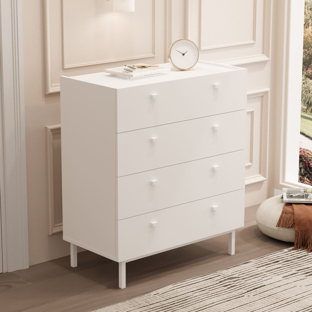 Συρταριέρα Skalochori Λευκό 80x41.8x93.1 εκ. Μελαμίνης - Pakobazaar
