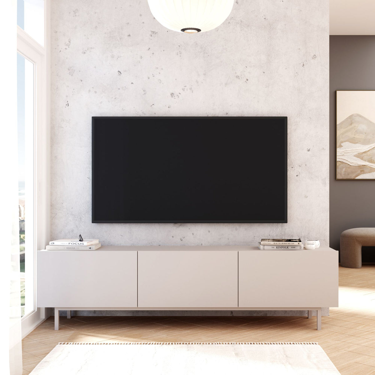 Έπιπλο Τηλεόρασης Papiana Άμμου 180x36.8x47.3 εκ. Μελαμίνης - Pakobazaar