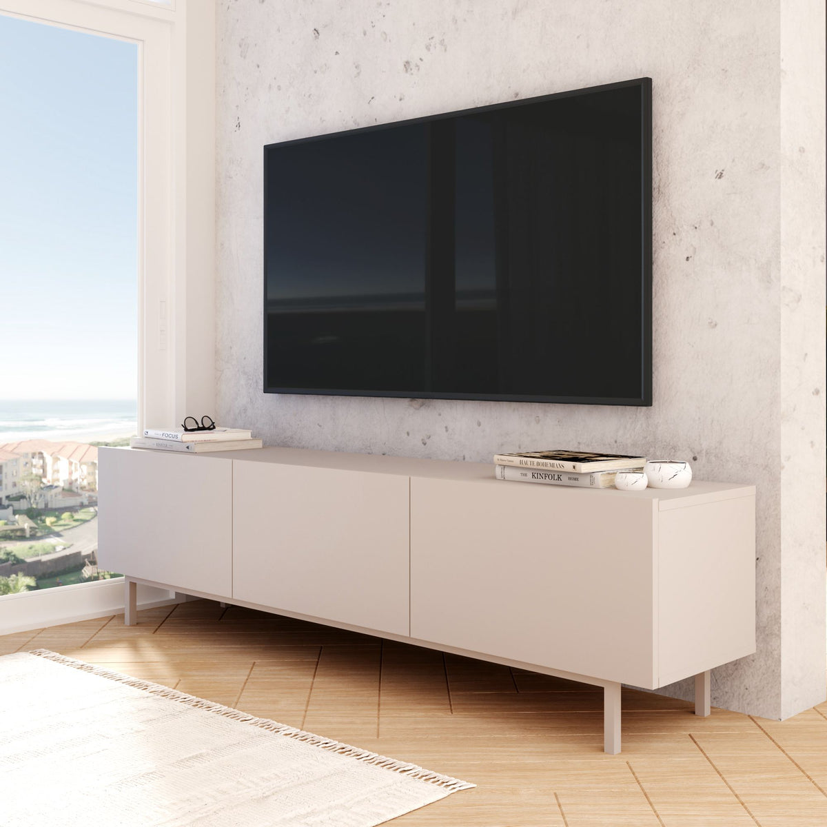 Έπιπλο Τηλεόρασης Papiana Άμμου 180x36.8x47.3 εκ. Μελαμίνης - Pakobazaar